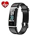 Kinbom Fitness Tracker, Heart Rate Monitor Color Screen Smart Watch With Sleep Monitor, Step Counter, Message Reminder, IP68 Waterproof Activity Tracker for Android＆iOS Smart Phone (Black)