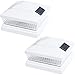 2 Pack Solar Square Outdoor White LED Fence Post Cap Light for 6x6 Posts with Wood Post Adapter