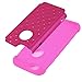 iPhone 6S Case, iPhone 6 Case, Tauri [Dual Layer] Studded Rhinestone Crystal Bling Hybrid Armor Defender Case Cover For (4.7 inch) Apple iPhone 6S (2015) & iPhone 6 (2014) - Hot Pink