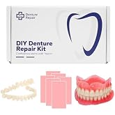 DIY Denture Kit for Upper &amp; Lower Teeth, Temporary Self-Fit Dentures for Missing Teeth-Pink-08255