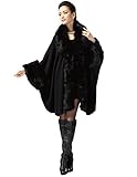 Kranda Women's Faux Fox Fur Shawl Cloak Coat