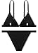 JABERAI Brazilian Bikini, Padded Swimsuit For Women (Black-S)