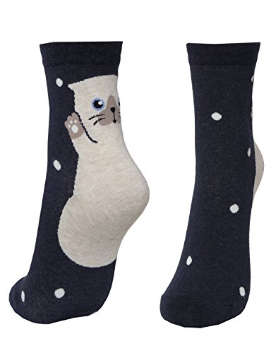 OSABASA Women Sweet Animal Socks 5Pack-Hi five Cat Touch (KWMS0415) - Thumbnail 3