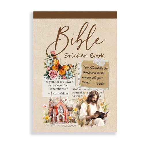 Bomichi Christian Sticker Book, 28 Sheets 353 Pcs Inspirational Bible Stickers for Water Bottle Journaling Scrapbook Laptop, Christian Gifts