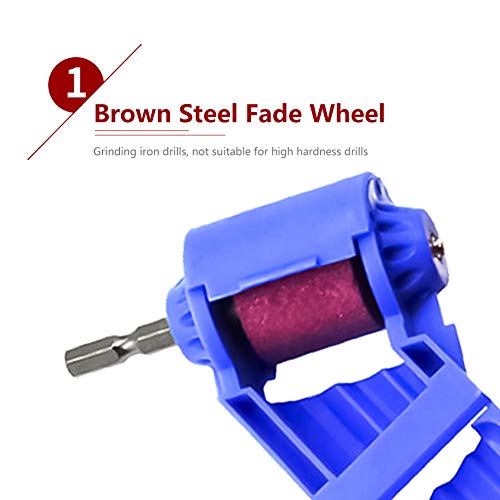 Drill Bit Sharpening Tool, Portable Drill Bit Grinder, Iron-Based Bit for Grinding, 2-12.5mm Drill Bit Sharpener, with Wrench and Grinding Wheel (2 Pack)