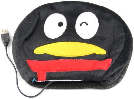 USTOP™ USB Hand Warmer Heater Winter Laptop PC Heating Warm MousePad/Cartoon Cute Hand Warmer Mouse Pad (Black Male Penguin)