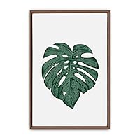 Framed Canvas Wall Art Green Leaves Canvas Prints Home Artwork Decoration for Living Room,Bedroom - 16x24 inches