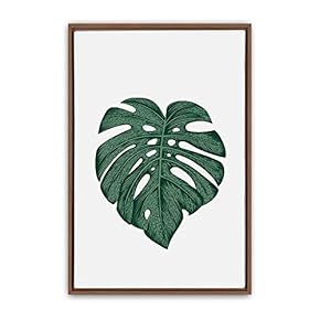 Framed Canvas Wall Art Green Leaves Canvas Prints Home Artwork Decoration for Living Room,Bedroom - 16x24 inches