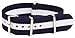 Clockwork Synergy® Classic Nylon Nato watch straps bands (18mm, Navy/White)