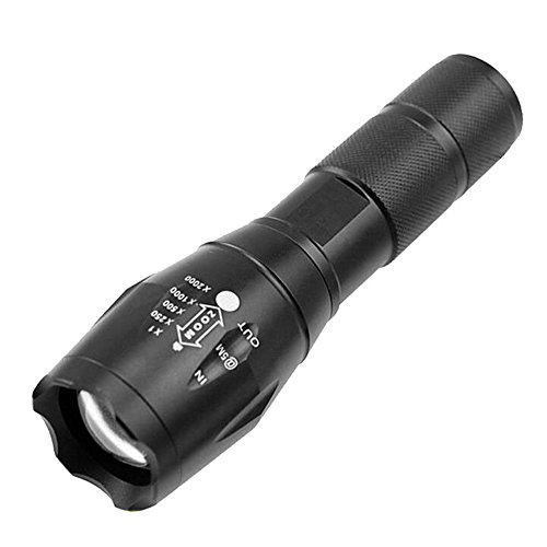 Outdoor 3000 Lumens Ultra Bright LED T6 Handheld Flashlight Flashlight Aluminum Alloy Flashlight Long-Range Light Flashlight Free Stretching Focusing Hand-Held Flashlight /Batteries Not Included