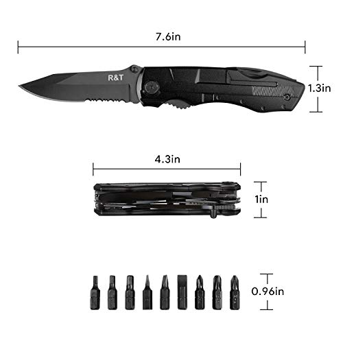 R&T Multitool Plier Pocket Knife Multitools - Multi Plier - Multi-Purpose Folding Pliers Tool with Durable Stainless Steel - with Nylon Sheath - Thumbnail 2