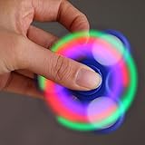 Malltop LED Light Fidget Spinner - High Speed Tri-Spinner Single Finger Decompression EDC Focus Gyro (Blue)