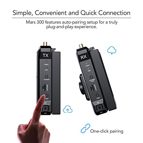 Wireless HDMI Video Transmitter and Receiver Kit, Support HD 1080P 300 Feet Transmission for DSLR and Mirrorless Camera, Hollyland Mars 300