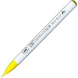 Kuretake ZIG Clean Color Real Brush Pen, Lemon Yellow Ink
