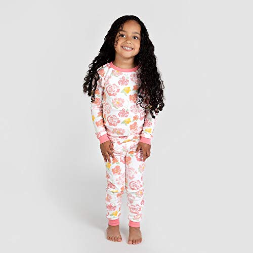 Burt's Bees Baby Baby Girls' Pajamas, Tee and Pant 2-Piece PJ Set, 100% Organic Cotton, Pink Rosy Spring, 2T - Thumbnail 2
