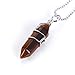 BRCbeads Gorgeous Faceted Handmade Wire Wrap Healing Point Chakra Pendant Variation Colors and Material for Necklace Making