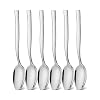 icxox theelepels Set van 6, gepolijst, 18/10 roestvrij staal, 15,2 cm, vaatwasmachinebestendig (zilver)