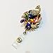 Bling Rhinestone Colorful Peacock Decorated Retractable Badge Reel ID Holder with Clip Backing