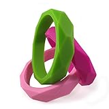 Teething Bracelets (Set of 3) For Baby Toddler Kids - Safe BPA Free Solid Silicone Teether Pain Relief Fashionable For Mom - Springtime