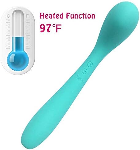 Heated Vibe Double End Available, Warming Function for Tail Vibe with 8 Modes Dual Motor, USB Rechargeable and IPX7 Waterproof - Cyan
