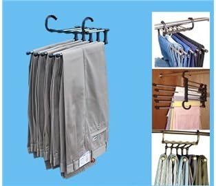 5-In-1 Multi-layers Pants Trousers Hanger Rack (Silver)