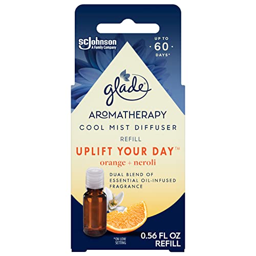 Glade Essential Oil Diffuser Refill, Use with Cool Mist Aromatherapy Diffuser, Air Freshener for Home, Uplift Your Day Scent with Notes of Orange & Neroli, 0.56 Fl Oz