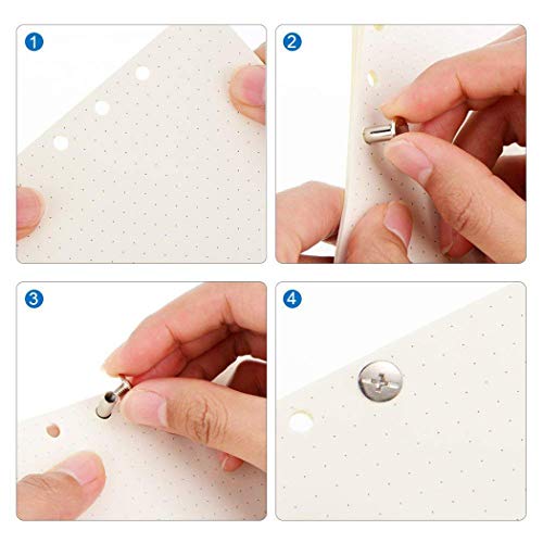Chicago Screws Assorted Kit 1/3 Inch Screw Posts Nail Rivet Chicago Button for Bags Belts Leather Bracelets Shoes Bookbinding Document Slotted Flat Head Stud Screw(80 Pieces)