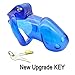 Comfortable Chastity Device Men, Adjustable Chastity Cage with 4 Rings, Biosourced Resin Cock Cage Penis Ring Chastity Belt Adult Game Sex Toy Blue