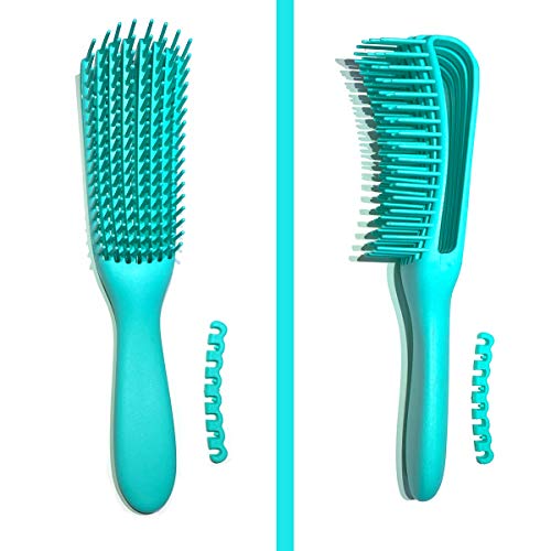 Flexi Detangling Brush 4c Hair Detangler Brush for Curly Hair Wet Thick Kinky Hair, Green