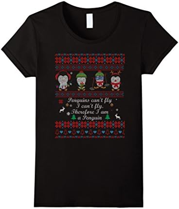 Womens Penguins Can't Fly I Can't Fly Therefore I am a Penguin Large Black