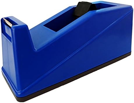 7TECH Desktop Tape Dispenser Adhesive Roll Holder with Weighted Nonskid Base Blue