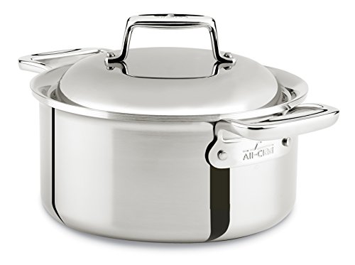 Click Here to See More Images All-Clad SD7530356 D7 18/10 Stainless Steel 7-Ply Bonded Construction Dishwasher Safe Oven Safe Round Oven Dutch Oven, 3.5-Quart, Silver