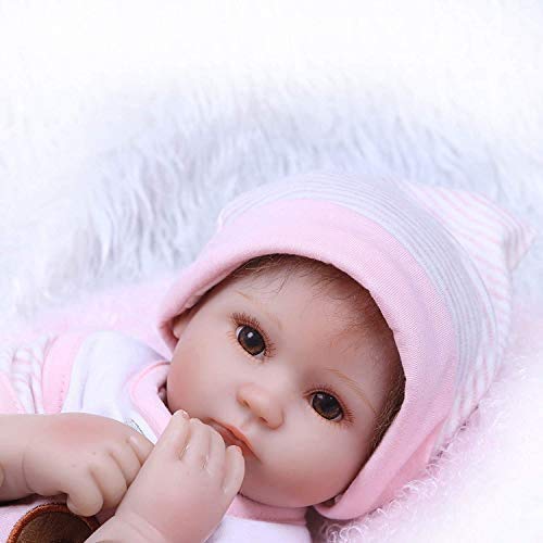 Pinky Reborn Dolls Girls Eyes Open 17" 43cm Reborn Babies Soft Silicone Babies Reborn Baby Dolls Realistic Vinyl Newborn for Xmas Gift (Pink)