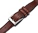 Mio Marinos Men Genuine Leather Dress Belt with Single Prong Buckle - Burnt Umber - 38