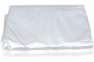 Tiiyee Plastic Garment Bags, 50pcs Dry Cleaner Bags Plastic Clothing Cover Laundrette Dustproof Bag Hanging Clothes Packing T