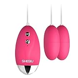 SHEQU Double Vibrating Eggs for Couples Vagina and Anus Stimulation Massage 20 Models G-spot Love Egg Vibrator Female Masturbation Flirting Toys (Pink)