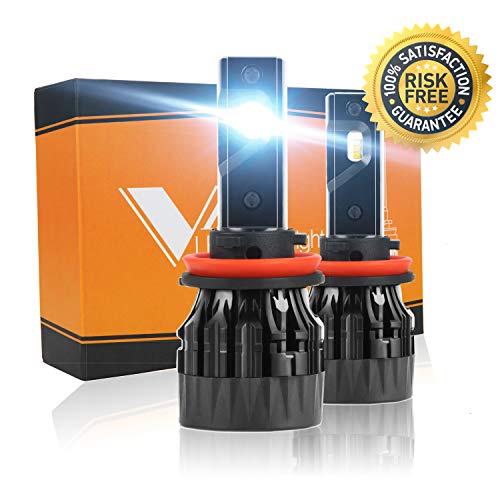 H11 LED Headlight Bulbs Conversion Kit, H11/H8/H9 LED Headlights Kit 12xCSP Chips – 8000LM 6000K 72W Cool White Low Beam/Fog Light Bulb – 2 Year Warranty (Pack of 2) (H11/H9/H8)