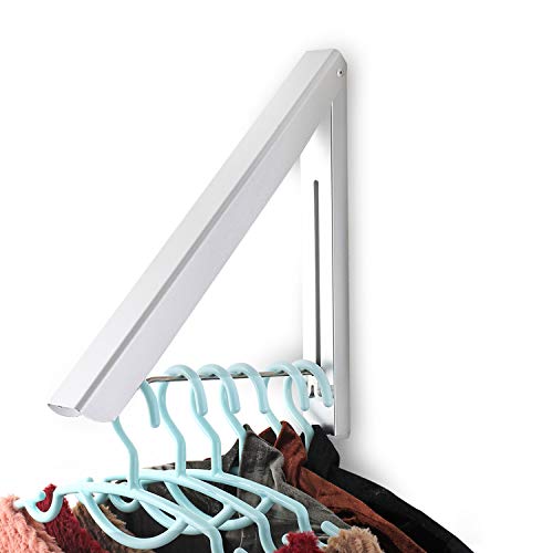 Sweshine Folding Clothes Hanger Wall Mounted Indoor Outdoor Aluminum