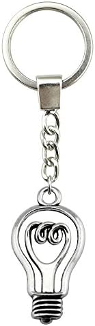 NEWME 1 PCS New Fashion Man Vintage Light bulb Charms Pendant Handmade Jewelry Keychain Key Ring Chain DIY Car Key Accessories Findings
