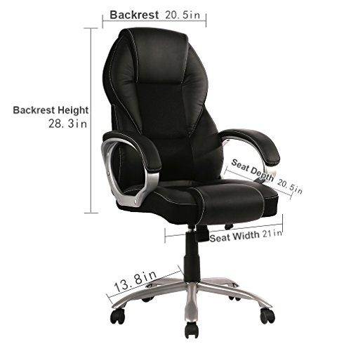 Office Chair High Back Desk Computer Ergonomic Task Executive Chair with PU Leather for Home Furniture