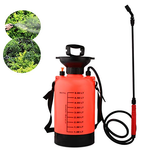 Shiningeyes 1.3 Gallon Lawn and Garden Pump Pressure Sprayer with Pressure Relief Valve
