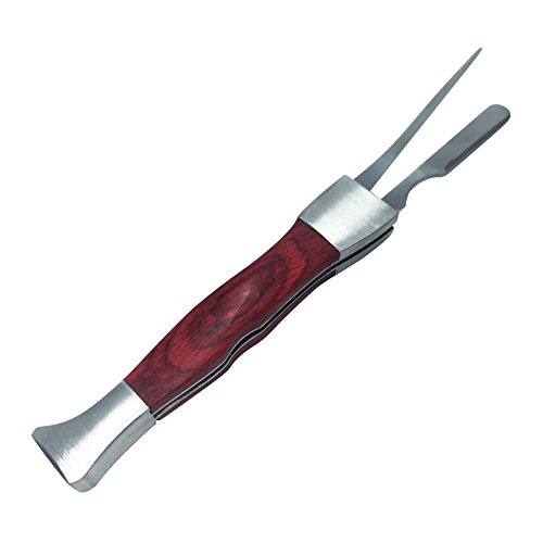 FULUSHOU 3 in 1 Stainless Steel And Rosewood Tobacco Pipe Smoke Knife Scraper Nozzle Cleaner Tamper