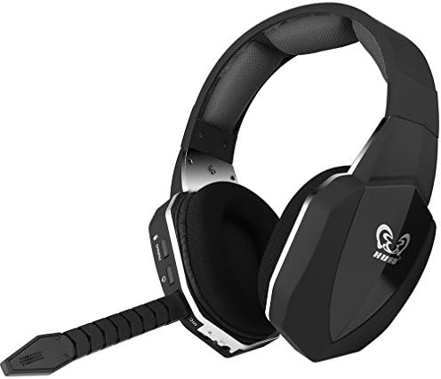 HUHD HW-398BK 2.4Ghz Optical Wireless Gaming Headset with Microphone for PS4/3, Xbox and PC - Black