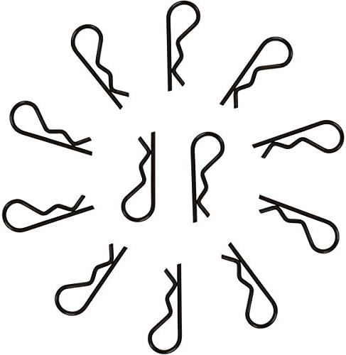Black Body Clips Pins (12) for 1/8 Scale Traxxas ARRMA Team Associated Losi Redcat