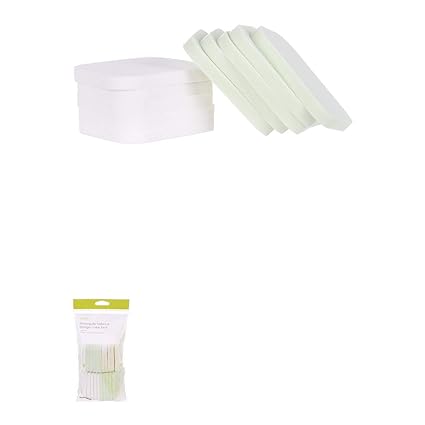 MINISO Rectangular Make-up Sponges Value Pack/Latex-Free Eco-Friendly Anti-Microbial Beauty Blender Makeup Sponge / (20PCS)
