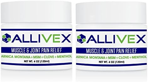 ALLIVEX 2-FER SAVINGS! BUY TWO 4oz MUSCLE &amp; JOINT PAIN CREAMS...SIMPLY THE BEST PAIN CREAM on AMAZON with 2X the Active Ingredients for Aches &amp; Pains associated w/ Backaches, Sprains, &amp; Bruises.