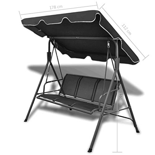 CASTLOVE Hollywoodschaukel mit Dach Schwarz – Bild 7