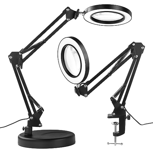 10X Magnifying Glass with Light and Stand 2-in-1