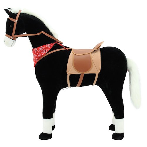Sweety Toys 10349 Plüsch Pferd XXL Riesen Stehpferd Reitpferd Blacky Größe ca.105 cm Kopfhöhe bis 80 kg belastbar, Farbe Schw