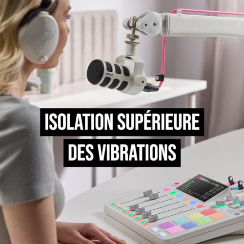 Bras de studio professionnel RØDE PSA1+ avec amortissement des ressorts et gestion des câbles (Blanc)